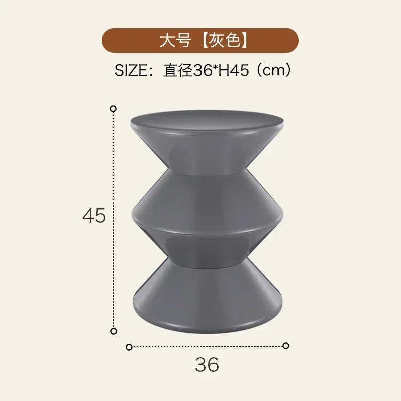 Tabouret de chevet multifonctionnel INS – style nordique créatif, siège sablier en plastique, petite table basse pour salon ou chambre