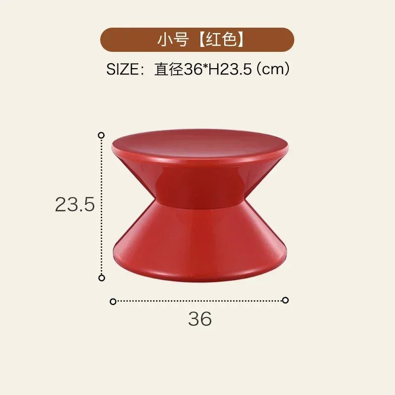 Tabouret de chevet multifonctionnel INS – style nordique créatif, siège sablier en plastique, petite table basse pour salon ou chambre
