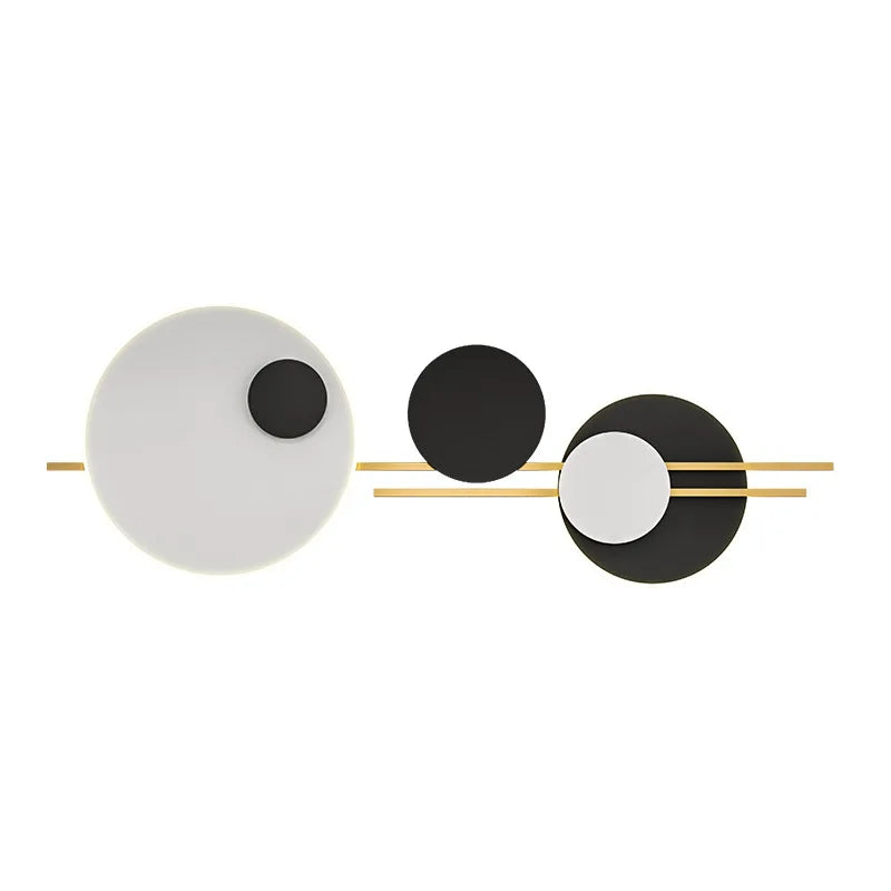 Applique murale LED ronde en métal blanc ou noir, 220V, 120 cm, avec gradation variable – éclairage décoratif pour hall, foyer, bureau ou salle à manger