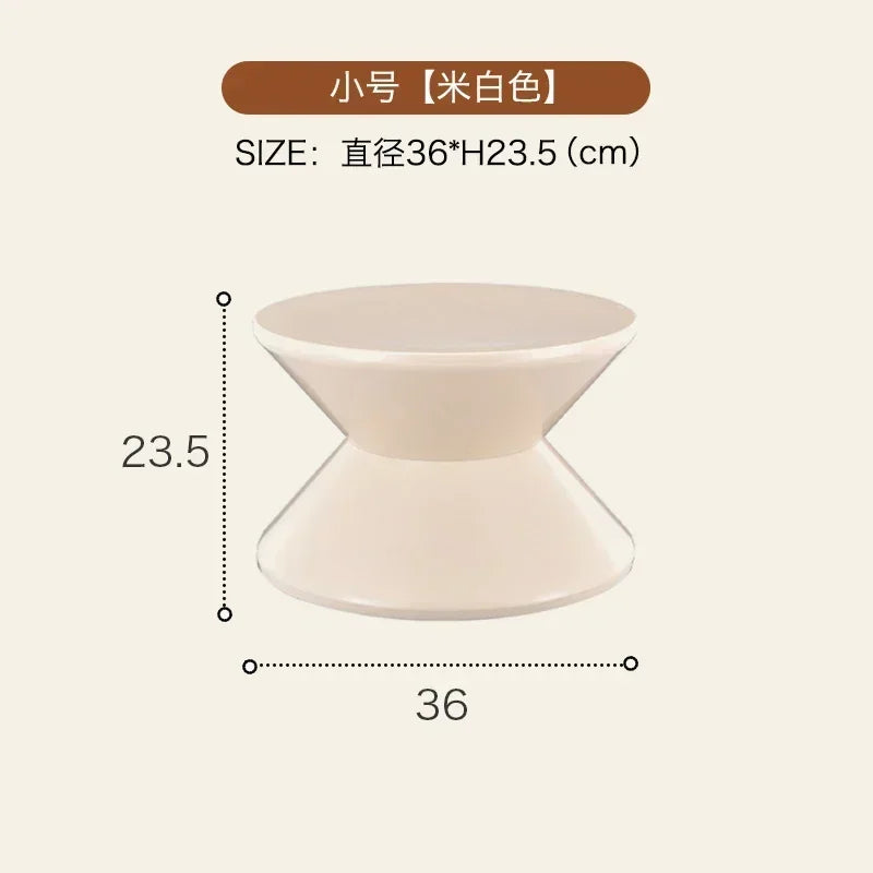 Tabouret de chevet multifonctionnel INS – style nordique créatif, siège sablier en plastique, petite table basse pour salon ou chambre