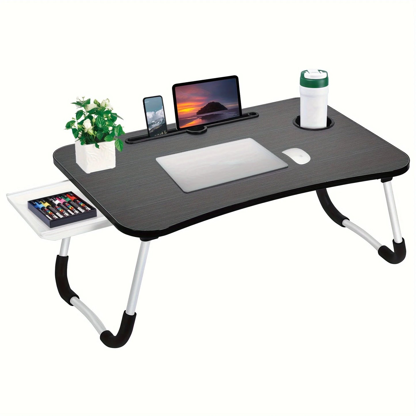 Table pliante multifonction pour ordinateur portable, lit ou canapé – support de lecture, d’écriture ou plateau de petit-déjeuner portable