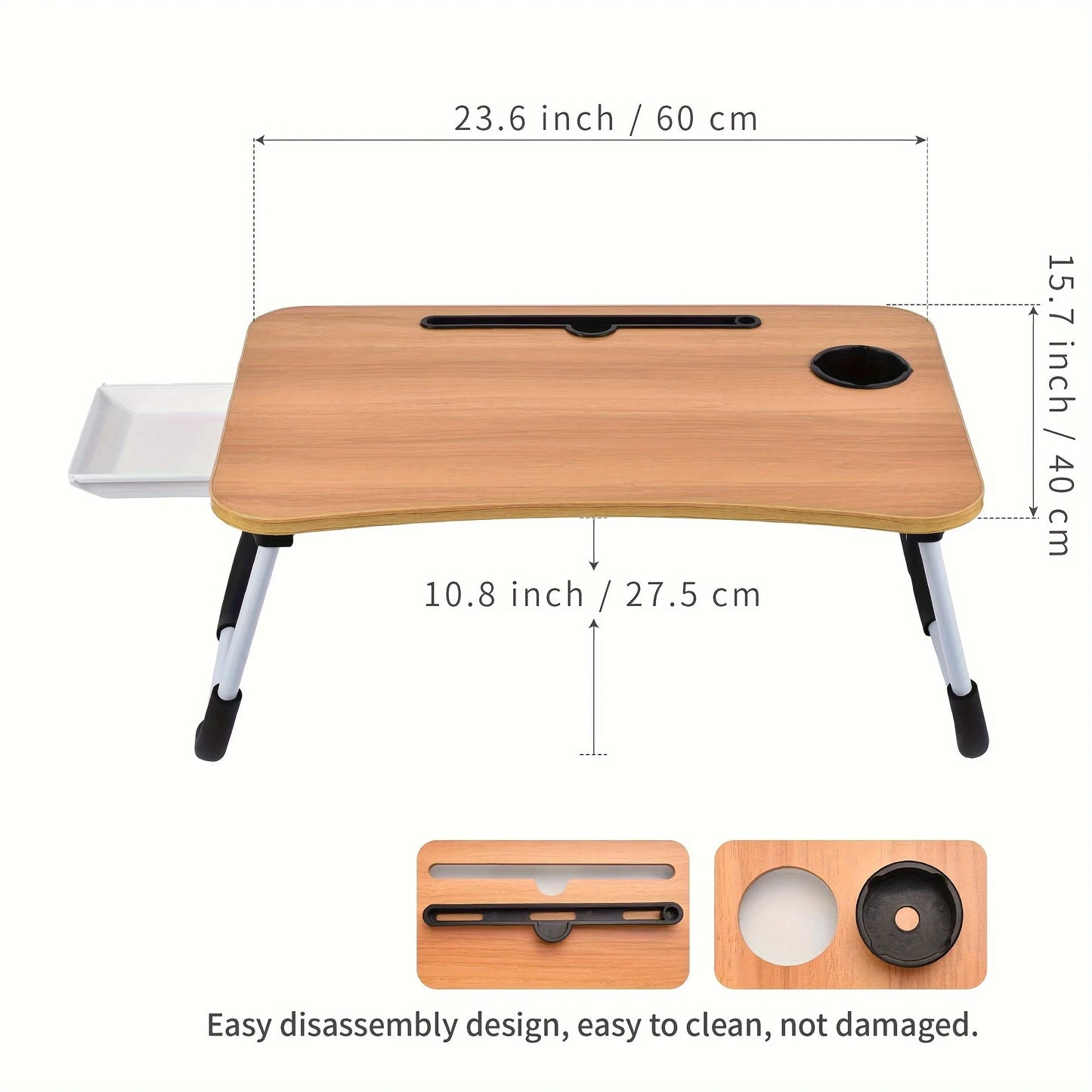Table pliante multifonction pour ordinateur portable, lit ou canapé – support de lecture, d’écriture ou plateau de petit-déjeuner portable