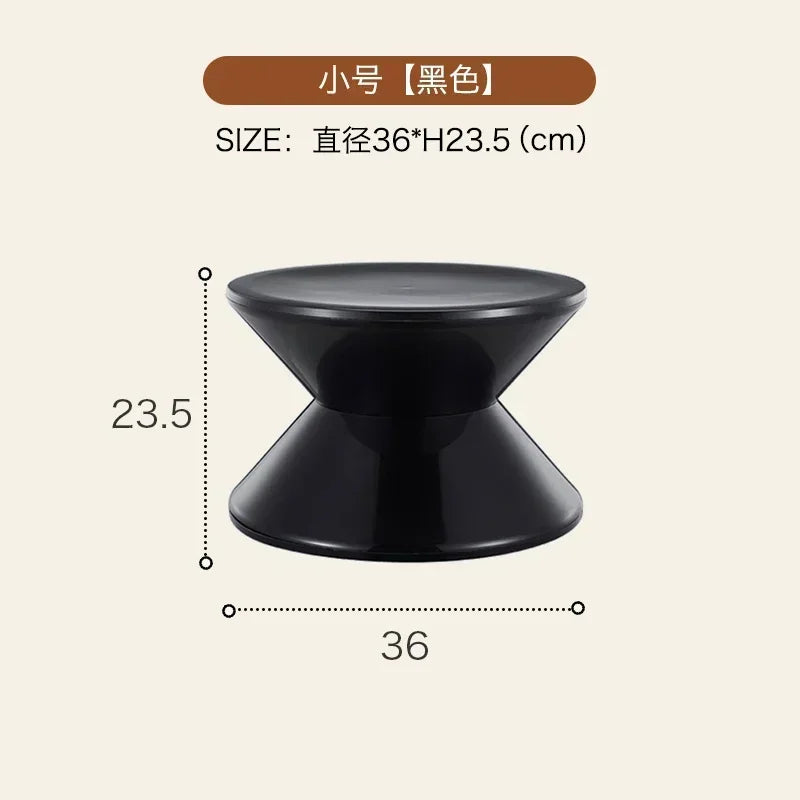 Tabouret de chevet multifonctionnel INS – style nordique créatif, siège sablier en plastique, petite table basse pour salon ou chambre