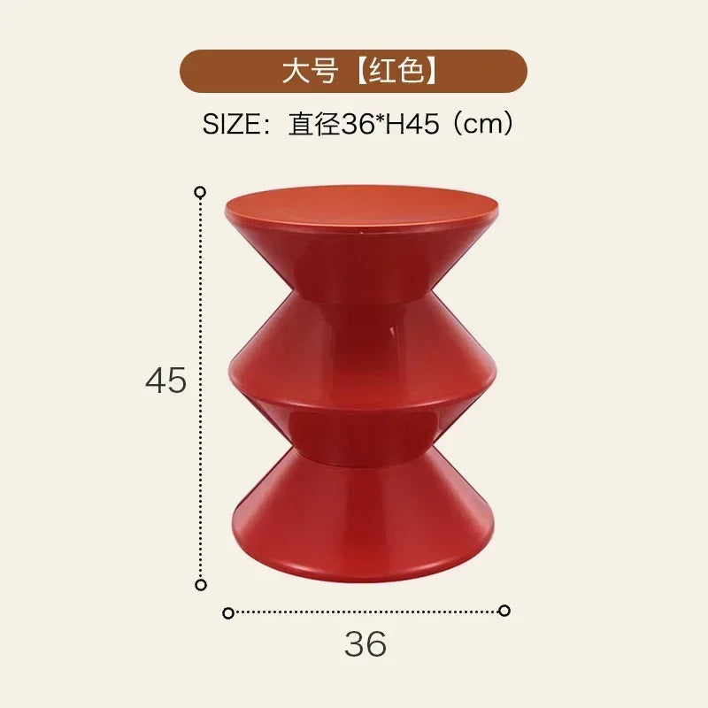 Tabouret de chevet multifonctionnel INS – style nordique créatif, siège sablier en plastique, petite table basse pour salon ou chambre