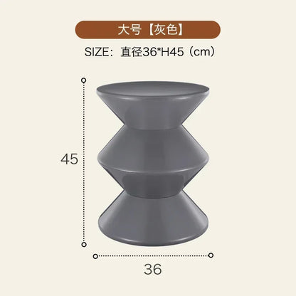 Tabouret de chevet multifonctionnel INS – style nordique créatif, siège sablier en plastique, petite table basse pour salon ou chambre
