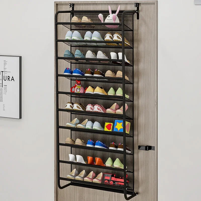 Armoire à chaussures murale simple – rangement multicouche T1, anti-poussière, à suspendre derrière la porte pour dortoir ou petit espace