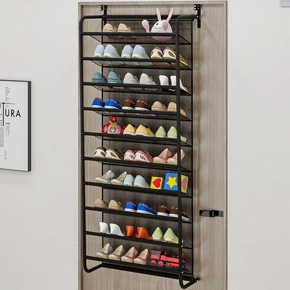 Armoire à chaussures murale simple – rangement multicouche T1, anti-poussière, à suspendre derrière la porte pour dortoir ou petit espace