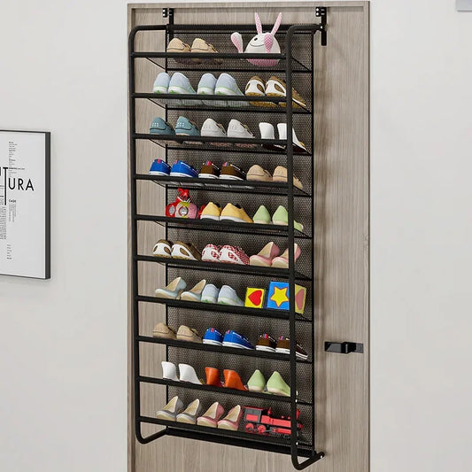 Armoire à chaussures murale simple – rangement multicouche T1, anti-poussière, à suspendre derrière la porte pour dortoir ou petit espace