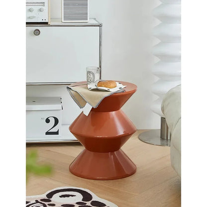 Tabouret de chevet multifonctionnel INS – style nordique créatif, siège sablier en plastique, petite table basse pour salon ou chambre