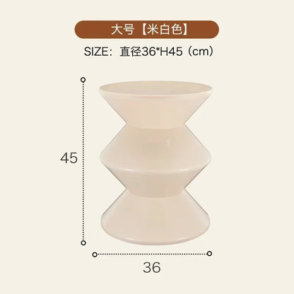 Tabouret de chevet multifonctionnel INS – style nordique créatif, siège sablier en plastique, petite table basse pour salon ou chambre