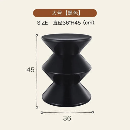Tabouret de chevet multifonctionnel INS – style nordique créatif, siège sablier en plastique, petite table basse pour salon ou chambre