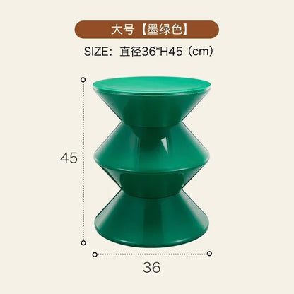 Tabouret de chevet multifonctionnel INS – style nordique créatif, siège sablier en plastique, petite table basse pour salon ou chambre