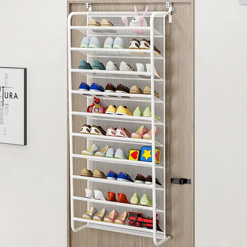 Armoire à chaussures murale simple – rangement multicouche T1, anti-poussière, à suspendre derrière la porte pour dortoir ou petit espace
