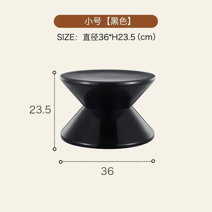 Tabouret de chevet multifonctionnel INS – style nordique créatif, siège sablier en plastique, petite table basse pour salon ou chambre