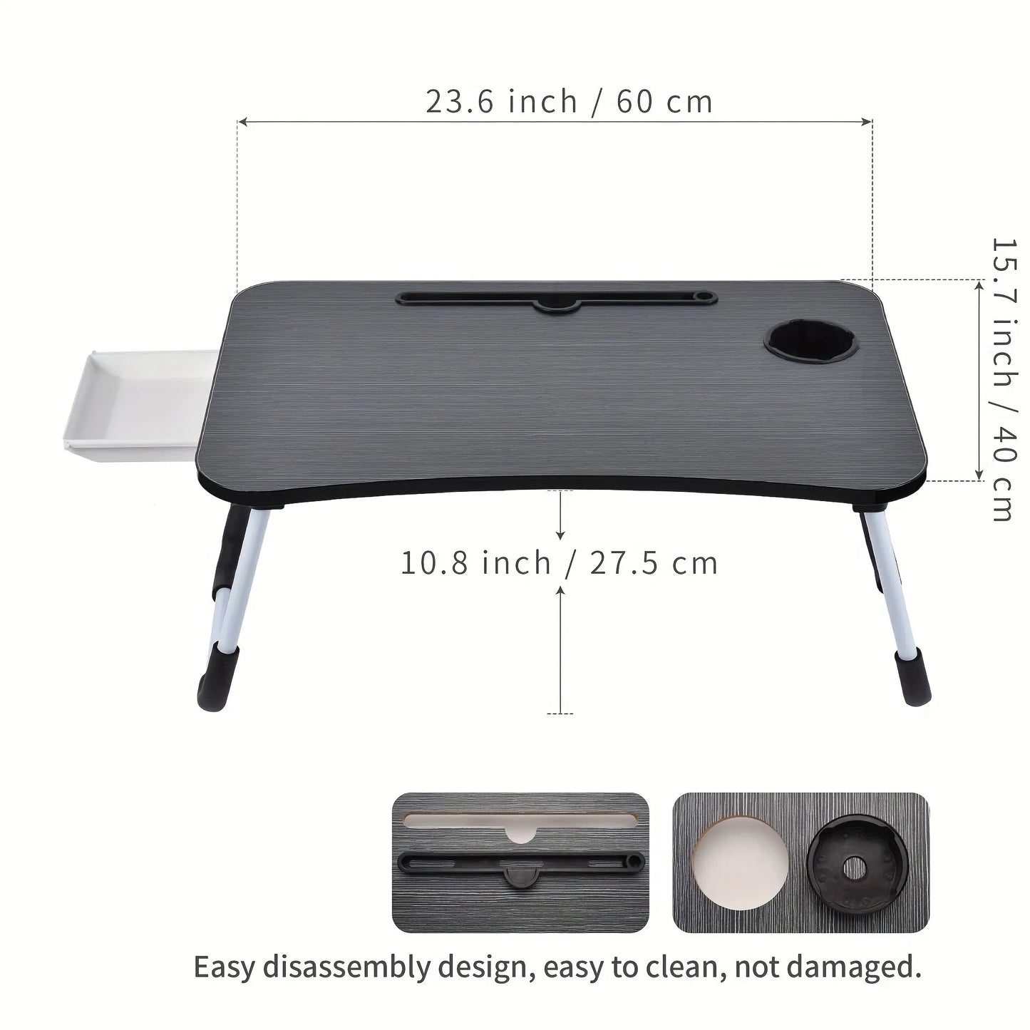 Table pliante multifonction pour ordinateur portable, lit ou canapé – support de lecture, d’écriture ou plateau de petit-déjeuner portable