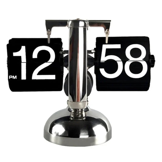 Horloge à page rabattable vintage – rotation automatique, mouvement quartz, décoration rétro pour salon, bureau ou chambre