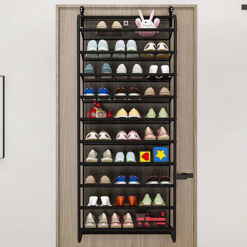 Armoire à chaussures murale simple – rangement multicouche T1, anti-poussière, à suspendre derrière la porte pour dortoir ou petit espace